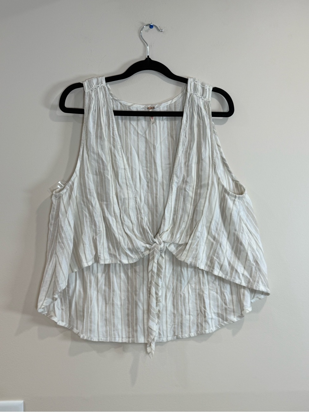 🔥Free People Women’s Lightweight Striped Tie-Front Sleeveless Top Size S UC🔥